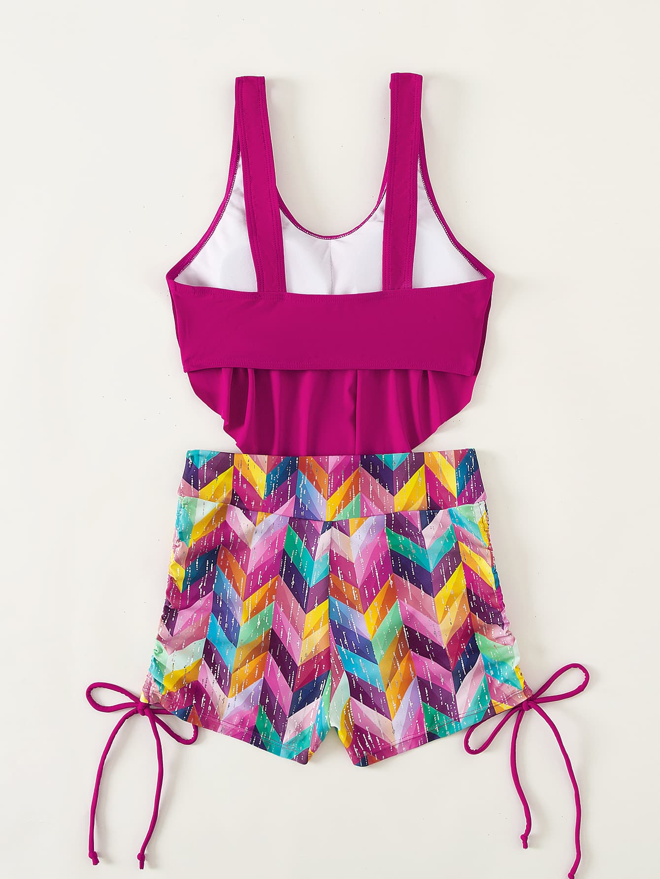 Two-Tone Tied Two-Piece Swimsuit